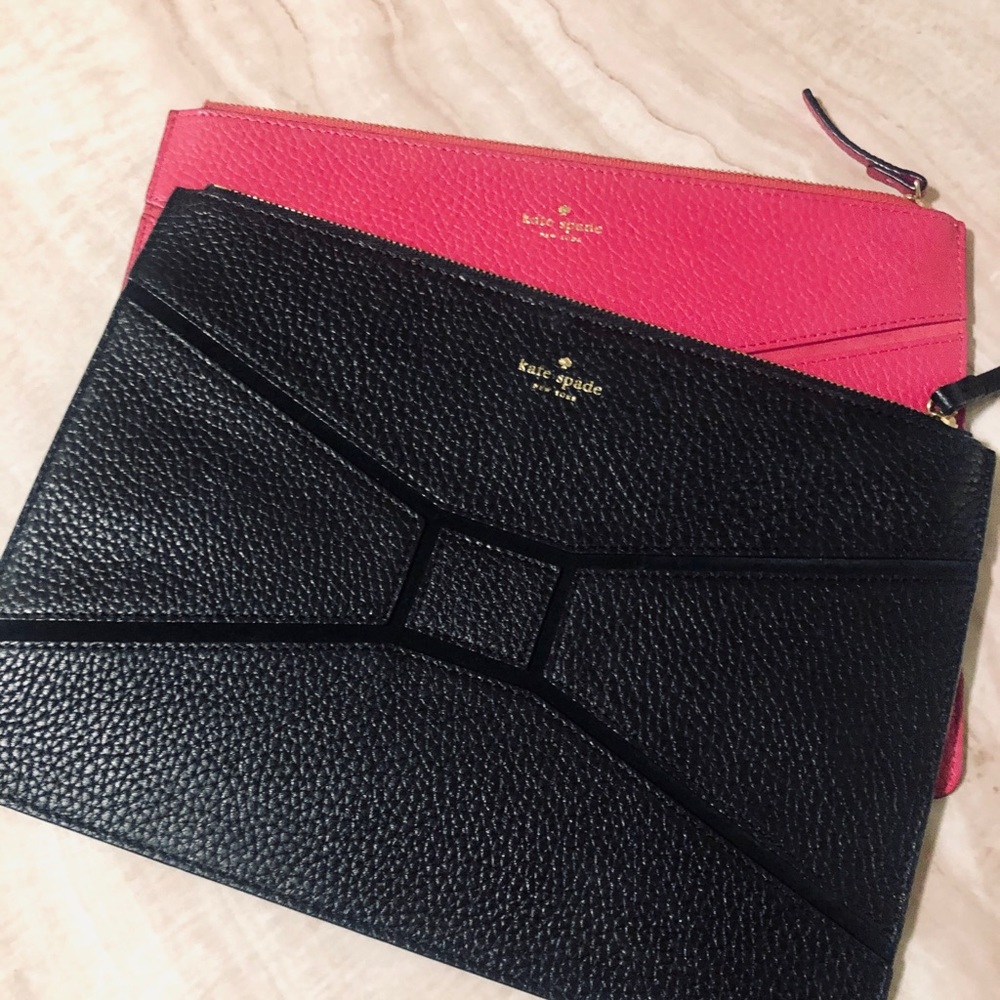 KATE SPADE LEATHER ENVELOPE CLUTCH (PINK) - Picture 2 of 5